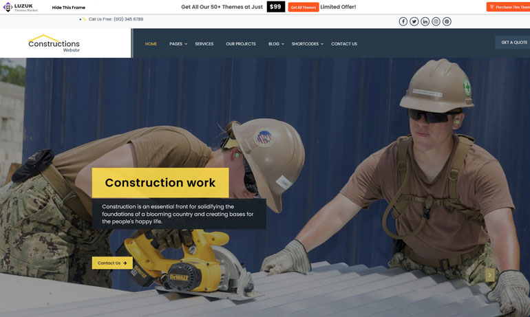 Free Construction WordPress Themes