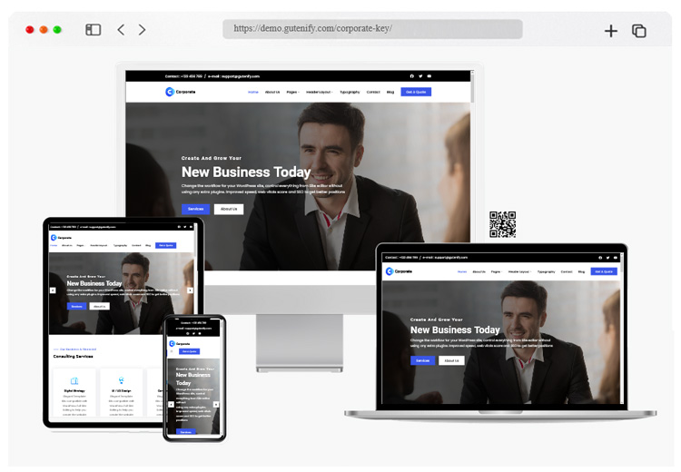 gutenify corporate theme wordpress