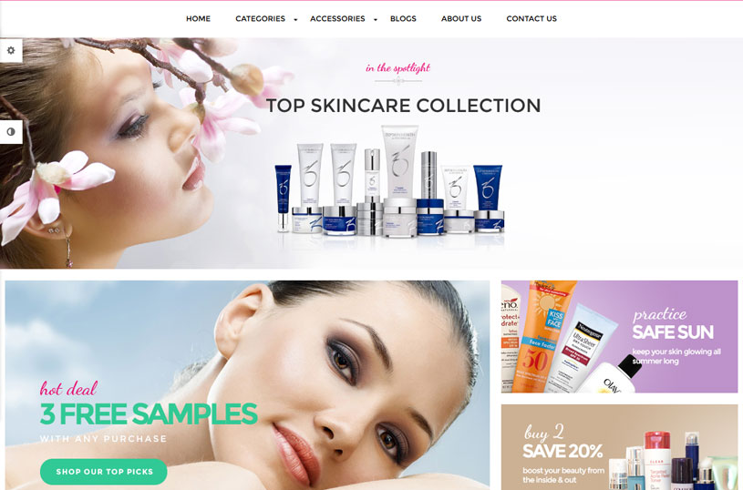 beauty store opencart templates