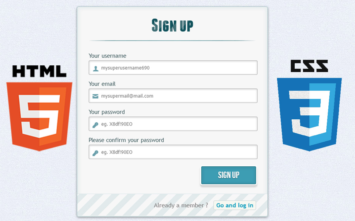 css css3 bootstrap registration form