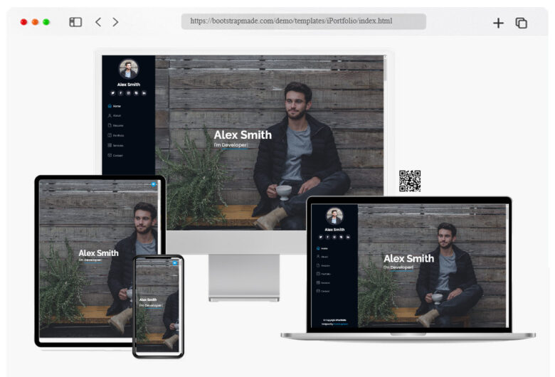 iportfolio bootstrap portfolio websites template